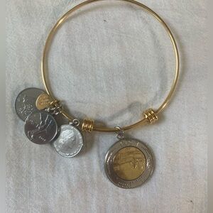 Bronze Milor Italy Bangle‎ Bracelet with Coin Charms